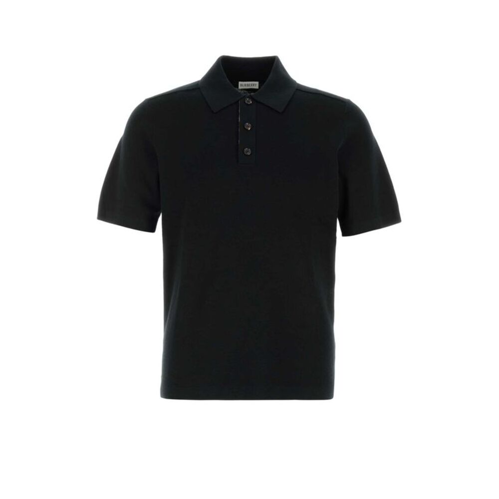 Burberry Men Black Wool Polo Shirt